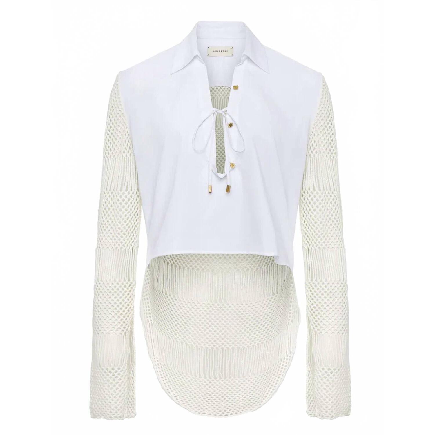 New Hellessy Women's Rhys Crochet Shirt In White